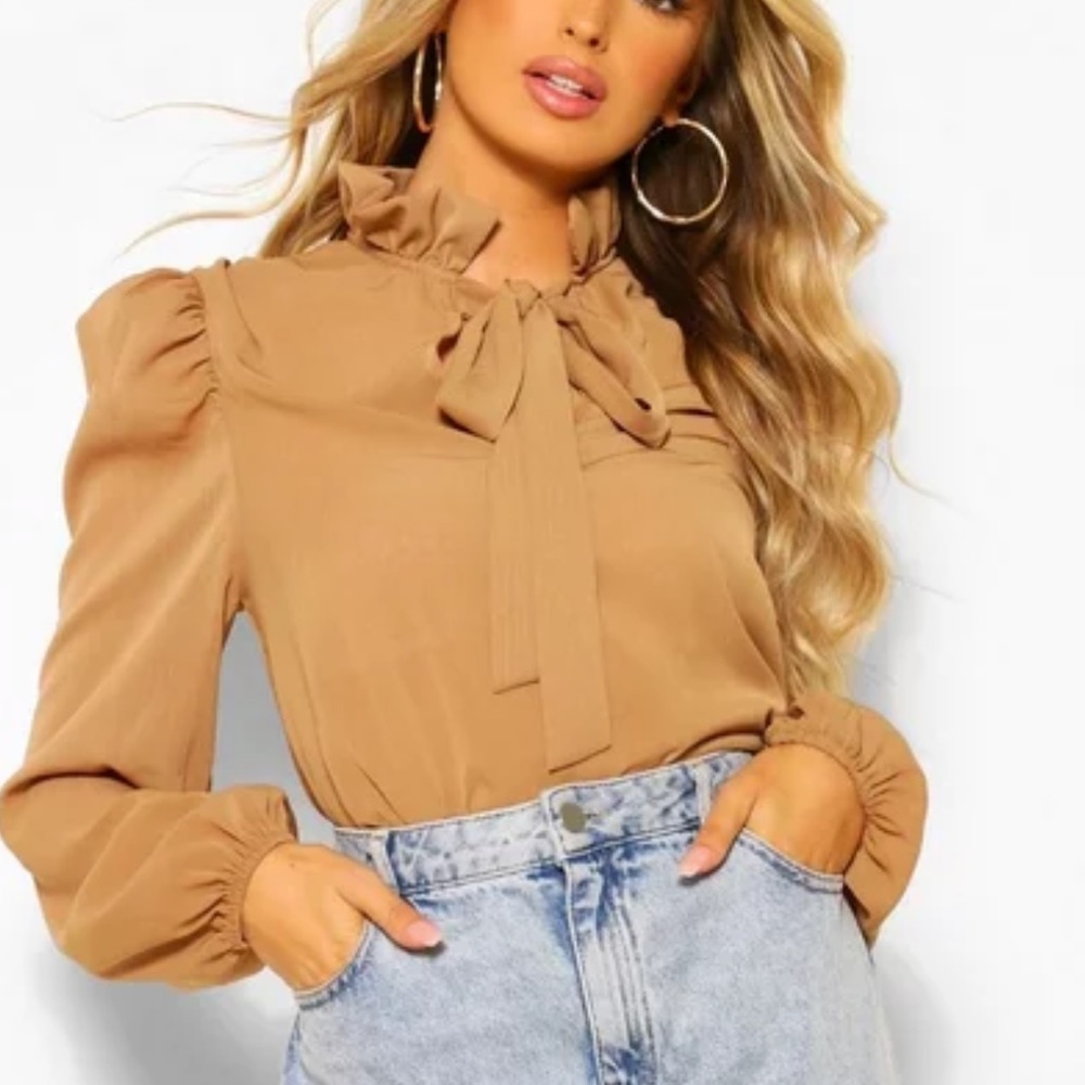 Chiffon Shoulder Pad Detail Blouse